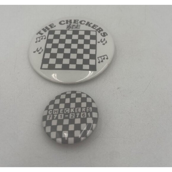 The Checkers Black & White Button Pin Set  2-Pack Collectible Memorabilia  Retro - Picture 2 of 5